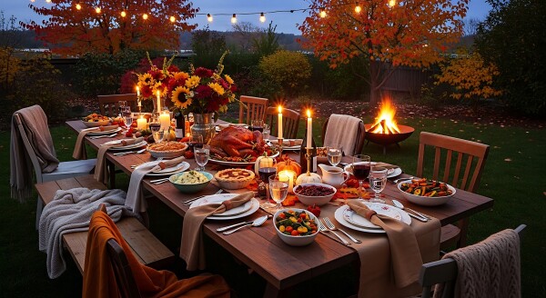 outdoor thanksgiving table